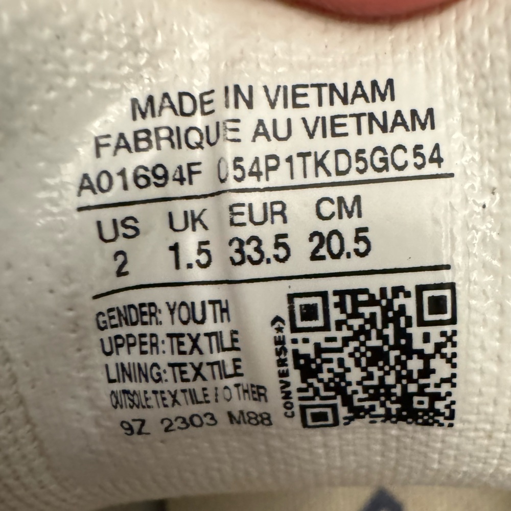 Converse Kids White and Red Sneakers - Picture 5 of 5